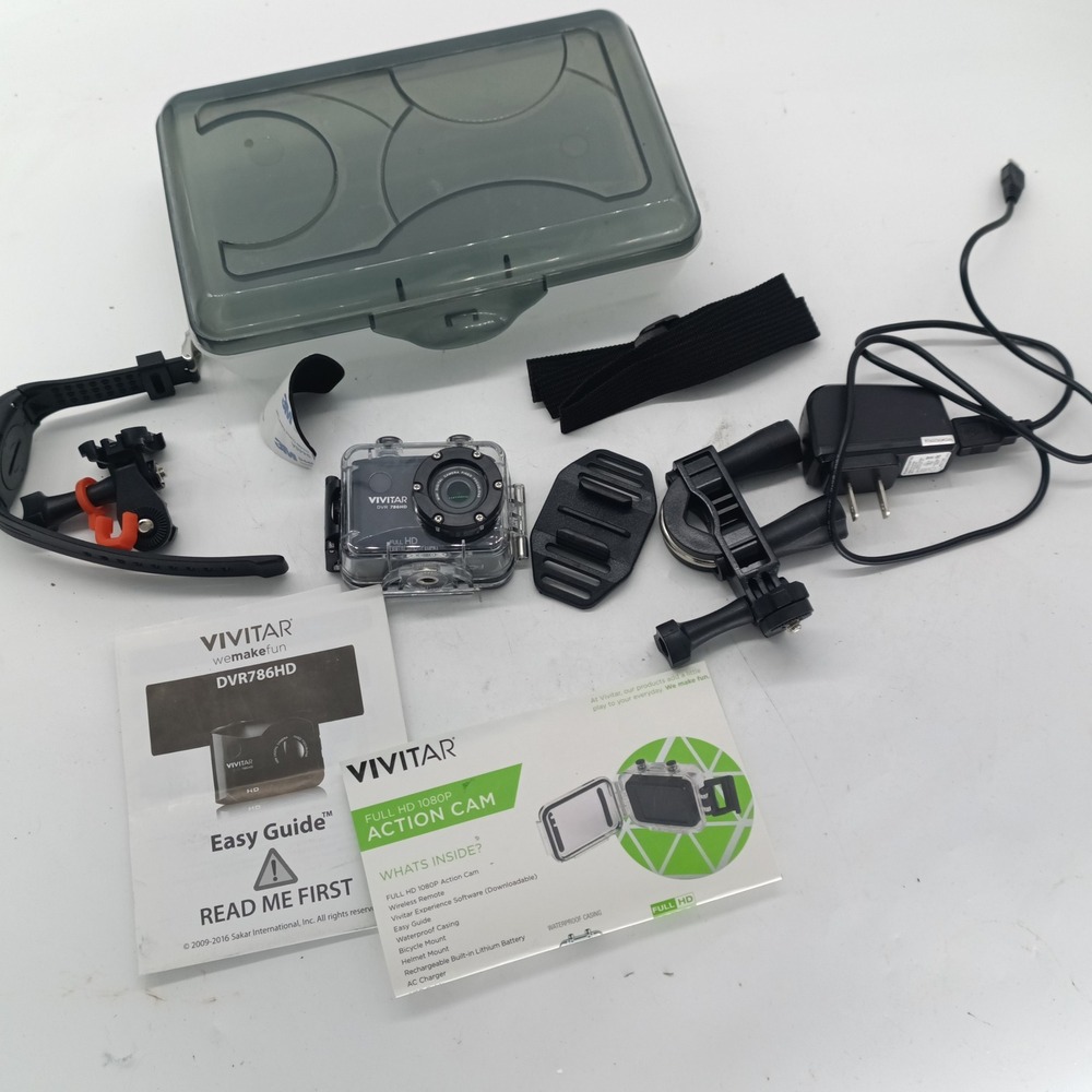 Vivitar DVR786HD Full HD 1080p Action Camera with accessories and Mounts a13